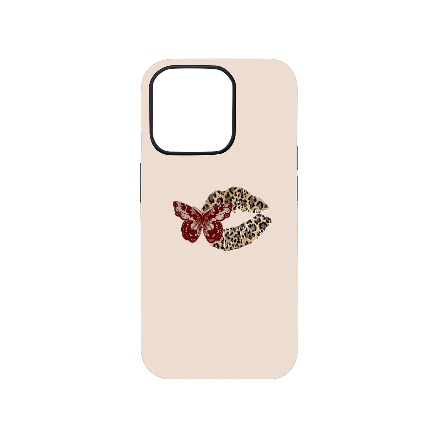 Leopard Print Kiss & Butterfly Phone Case