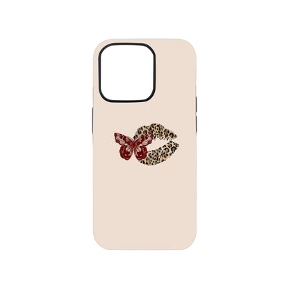Leopard Print Kiss & Butterfly Phone Case
