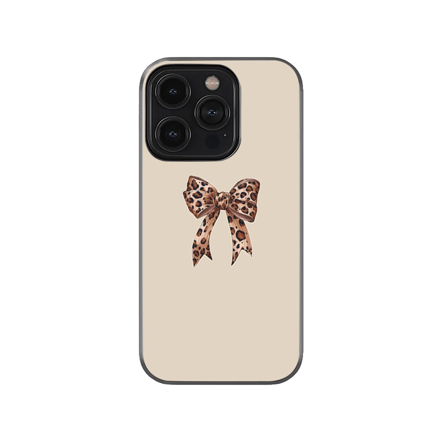 Leopard Print Bow Phone Case