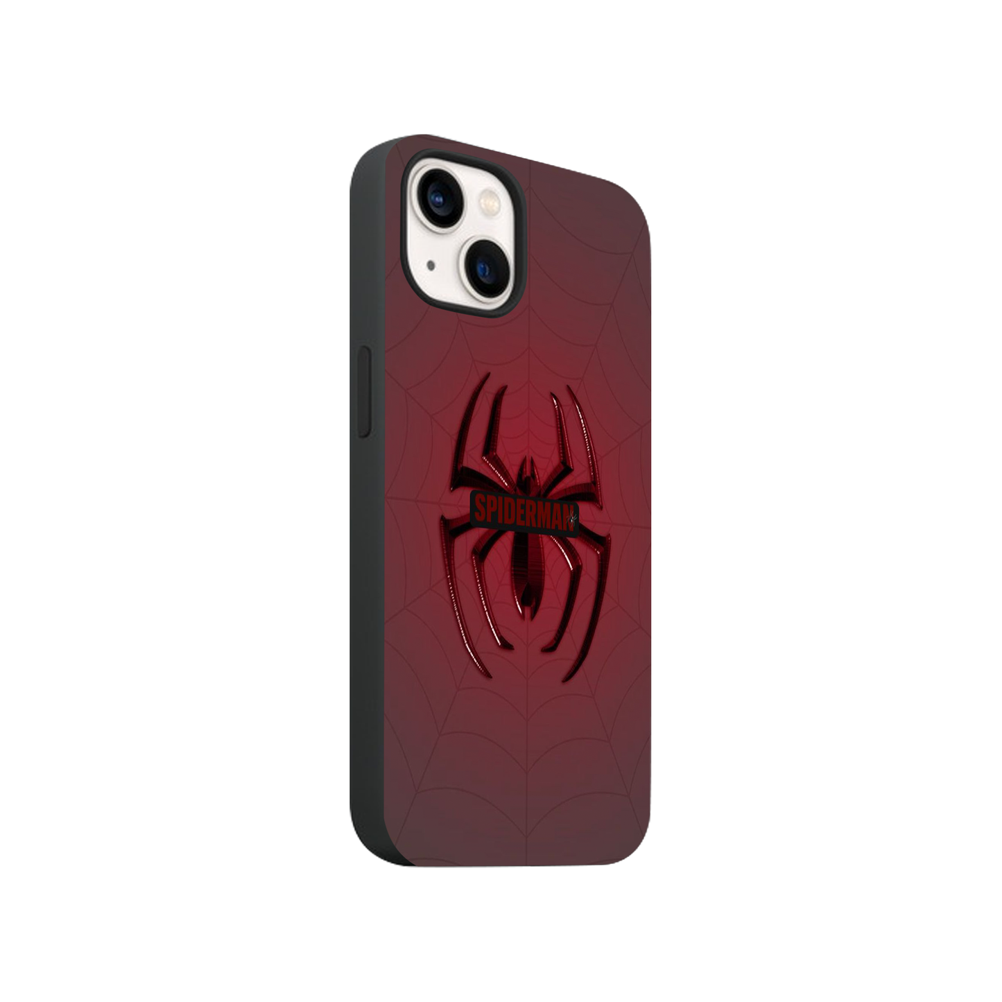 Transparent Clear Phone Case with Red Spider Emblem & Web Pattern