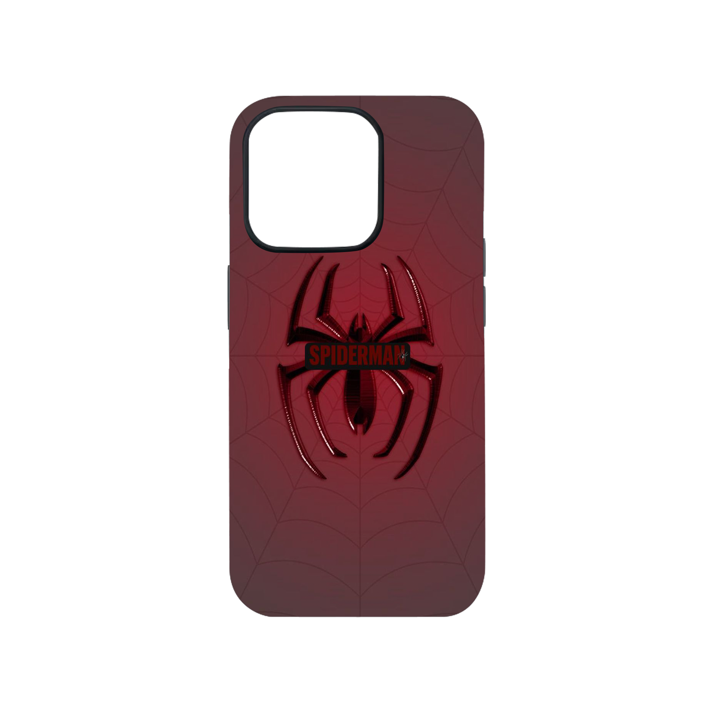Transparent Clear Phone Case with Red Spider Emblem & Web Pattern
