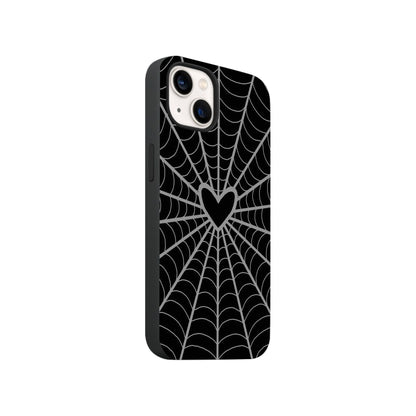 Heart Web Black Phone Case