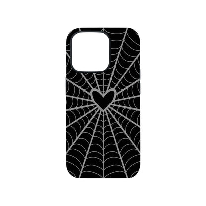 Heart Web Black Phone Case