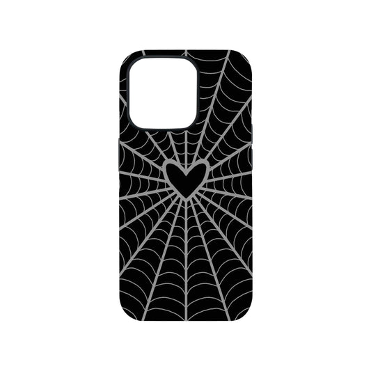 Heart Web Black Phone Case