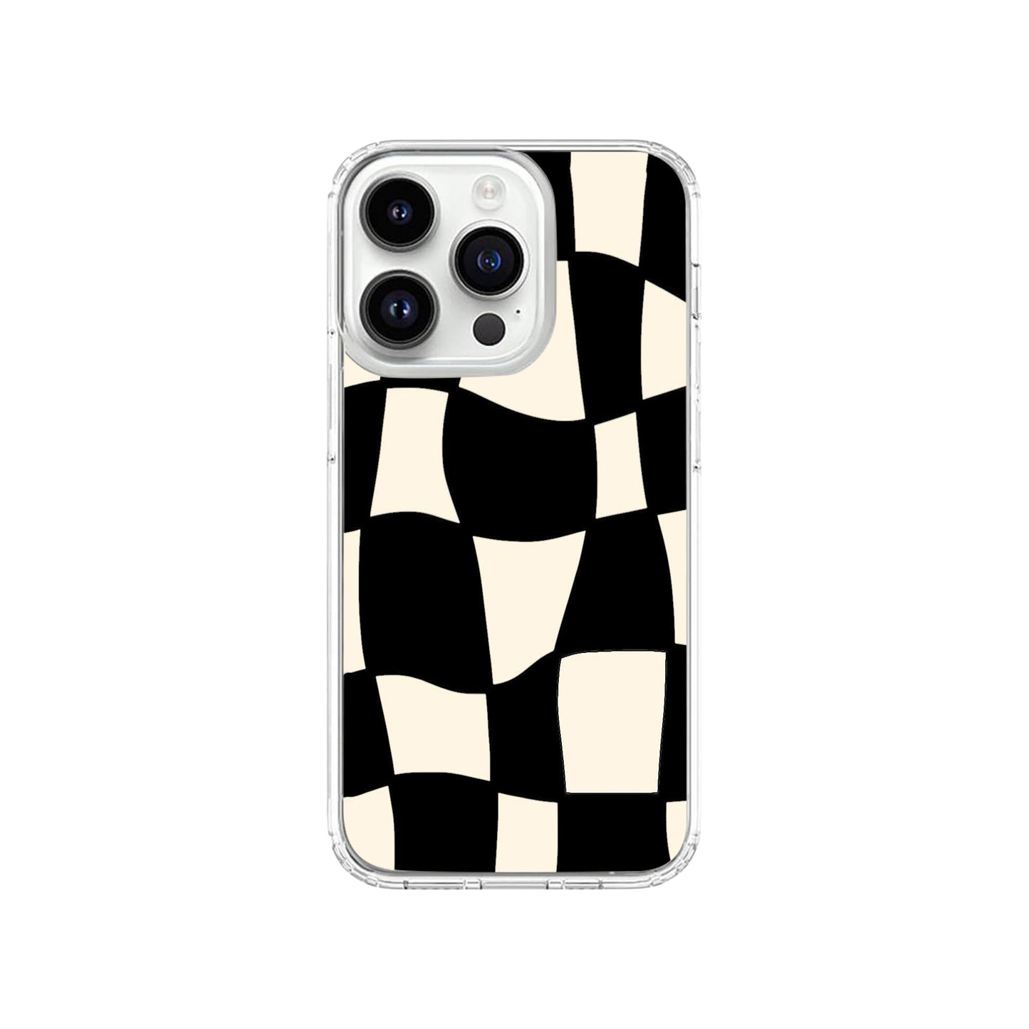 Wavy Black & Cream Phone Case