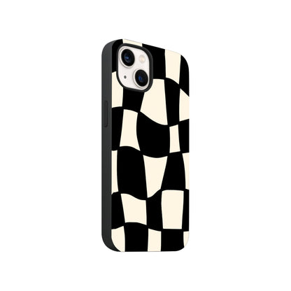 Wavy Black & Cream Phone Case
