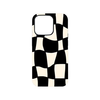 Wavy Black & Cream Phone Case